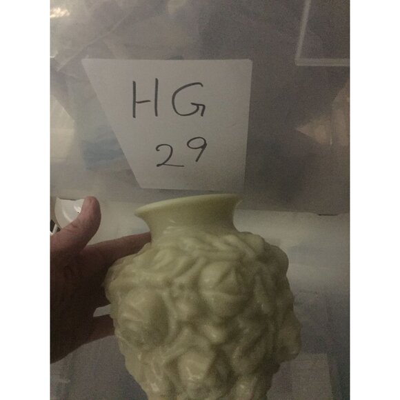 Vintage Floral Vase 6" Tall Intricate Rose Design Ivory Celluloid Composite - Picture 7 of 7